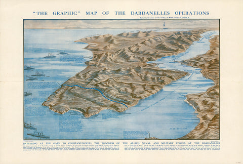 Map of the Dardanelles Operations with text at the top and bottom