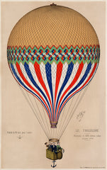 The Tricolor with a French flag themed balloon ascension in Paris, June 6th 1874