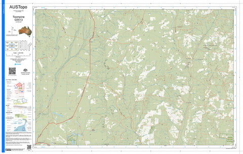 Toompine G5513 AUSTopo 1:250,000 Map