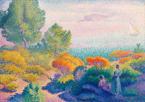 Two Women by the Shore, Mediterranean (1896) by Henri-Edmond Cross