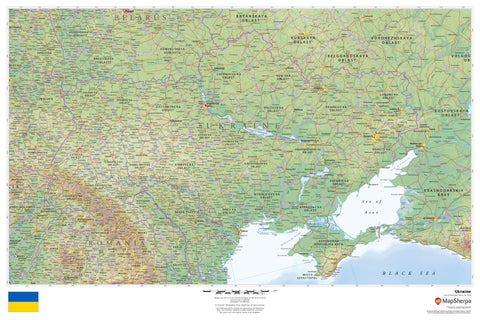 Ukraine Wall Map 1118 x 770mm