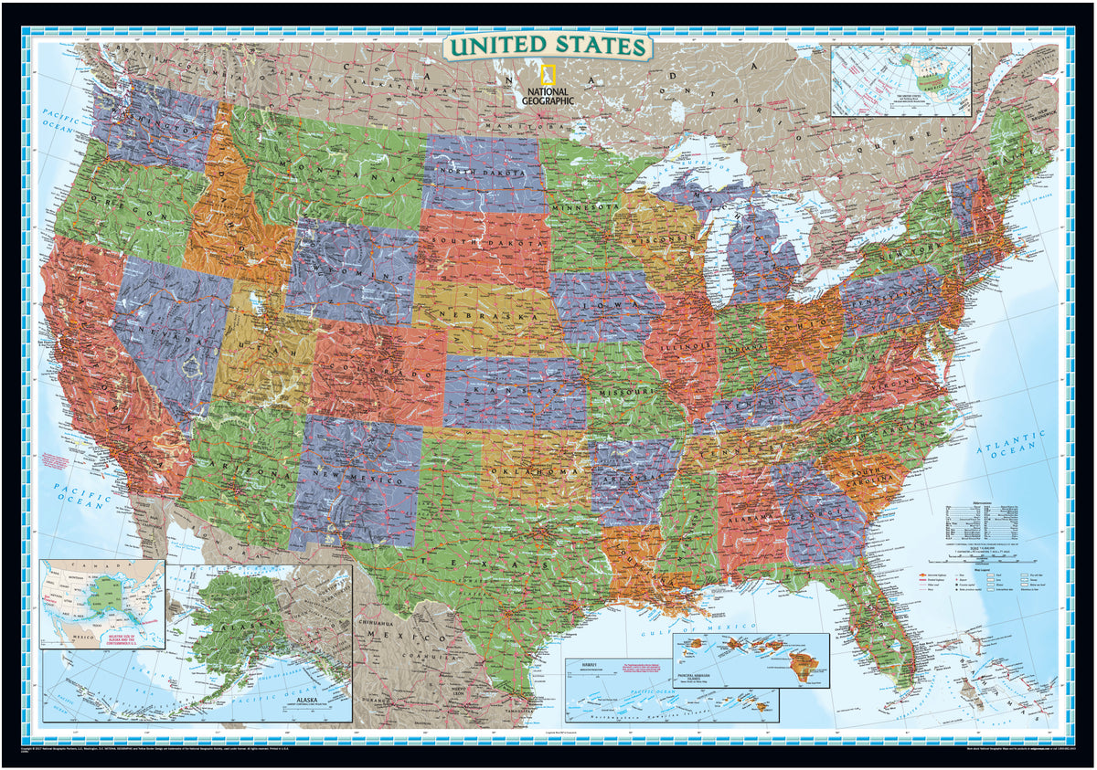 United States of America (1106mm) – National Geographic | Mapworld