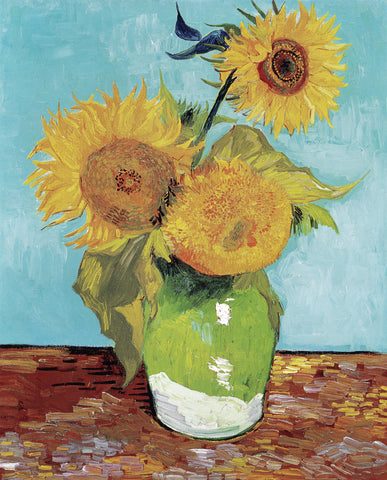 Vase with Three Sunflowers (1888) by Vincent Van Gogh