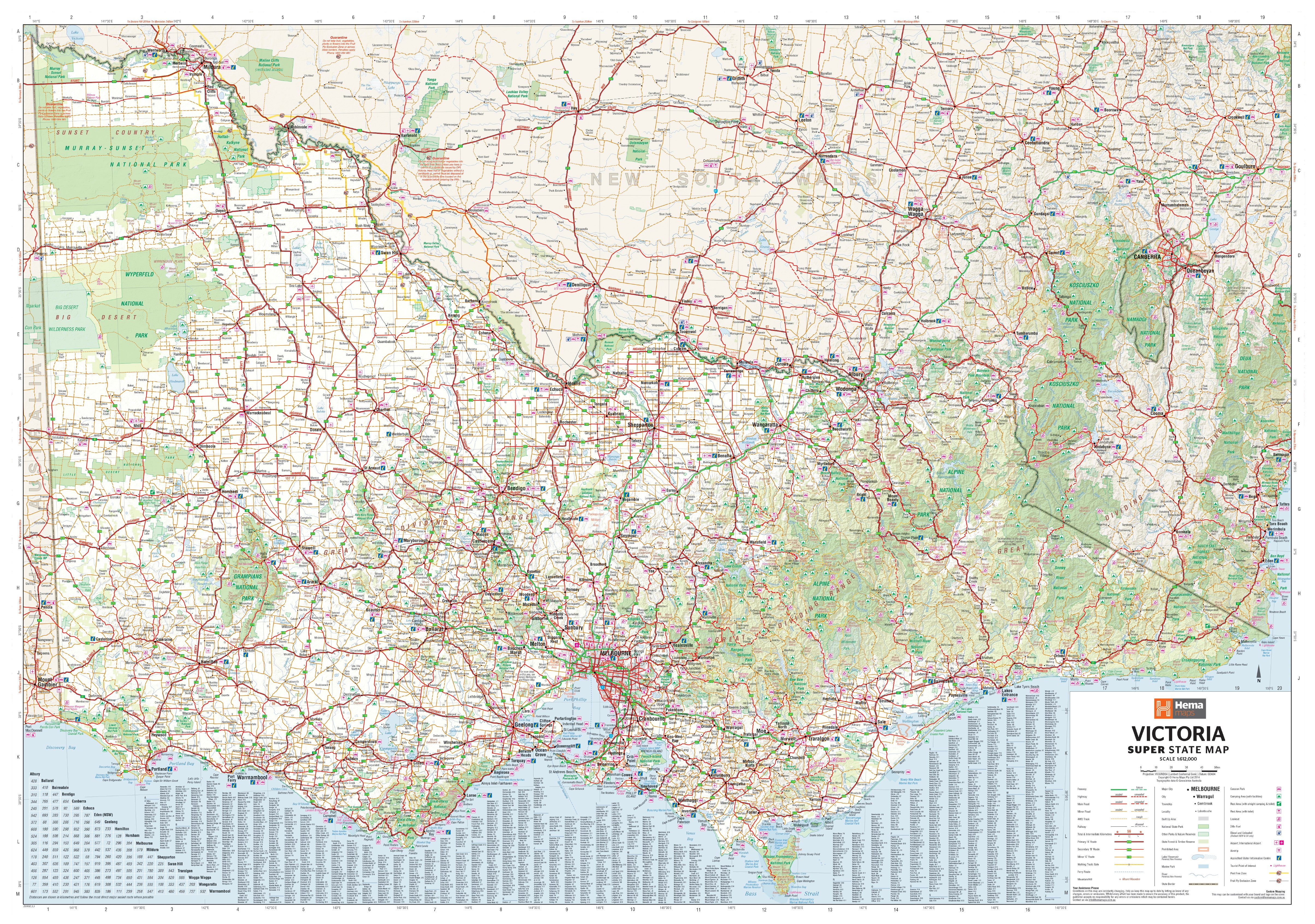Victoria Supermap Paper Wall Map – Hema | Mapworld