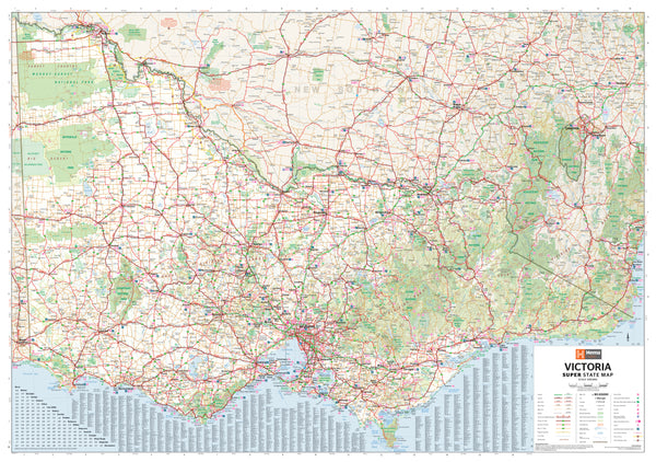 Map of Victoria with roads and geography