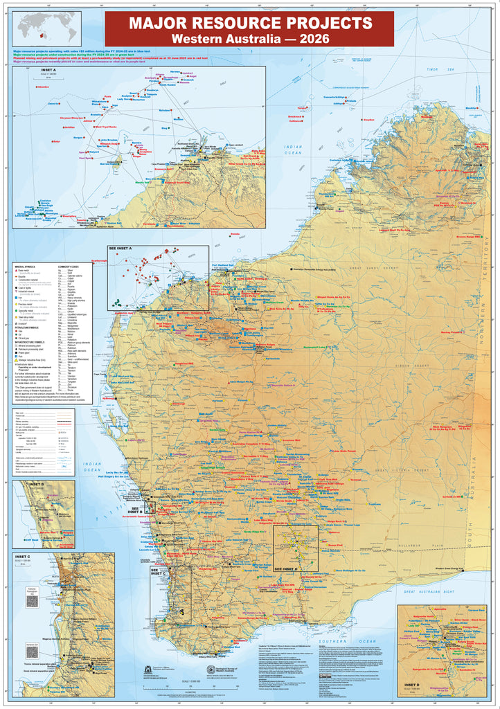 WA 2026 Major Resources Projects Wall Map 2026 Mapworld 2026 1024x1024 