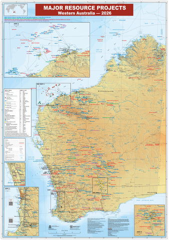 WA 2026 Major Resources Projects 700 x 1000mm Wall Map