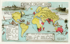 World Cruise 1939 Wall Map