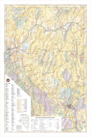 Nevada Recreation 677 x 1016mm Wall Map