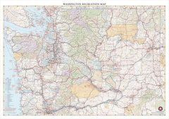 Washington Recreation 1016 x 717mm Wall Map