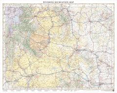 Wyoming Recreation 896 x 717mm Wall Map