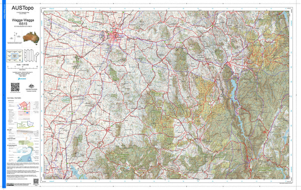 2650 Postcode Map Wagga Wagga I5515 AUSTopo 1:250,000 Map | Mapworld