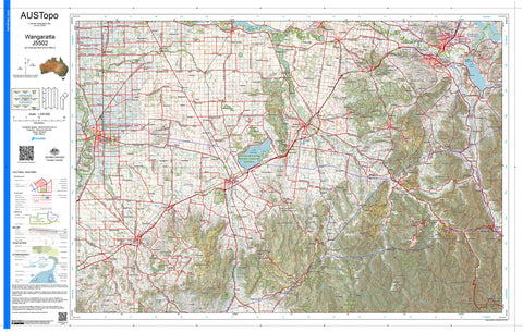 Wangaratta J5502 AUSTopo 1:250,000 Map