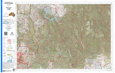 Warburton J5506 AUSTopo 1:250,000 Map