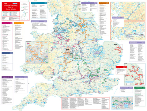 Waterways Map of Great Britain 1268 x 952mm Wall Map