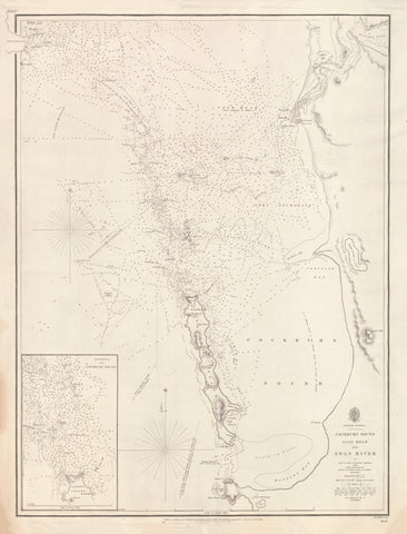 Western Australia — Cockburn Sound, Gage Roads & Swan River (1830–1841) wall map | Mapworld