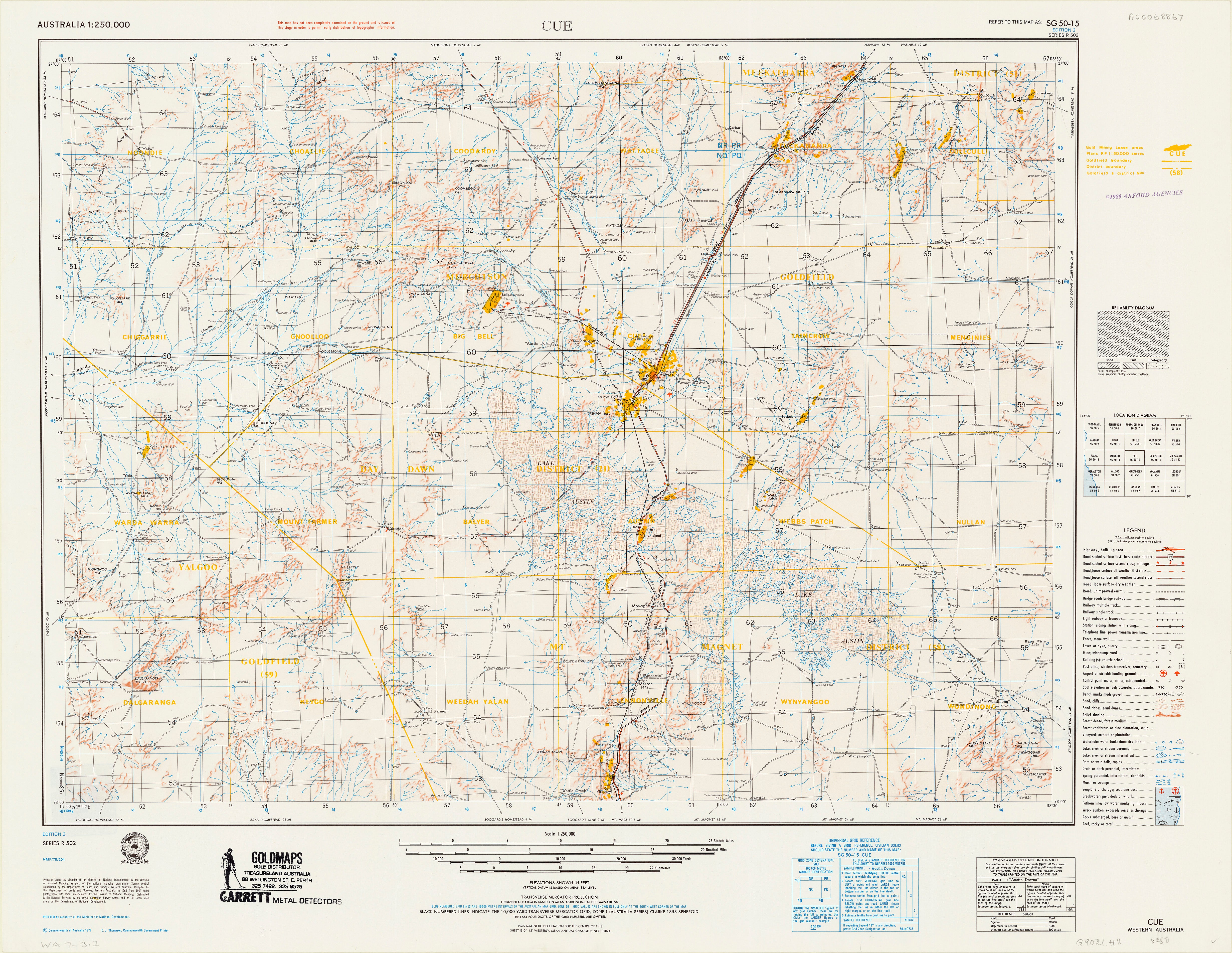 Goldfields Postcode Map Western Austalia Historical Gold Field Maps - Cue | Mapworld