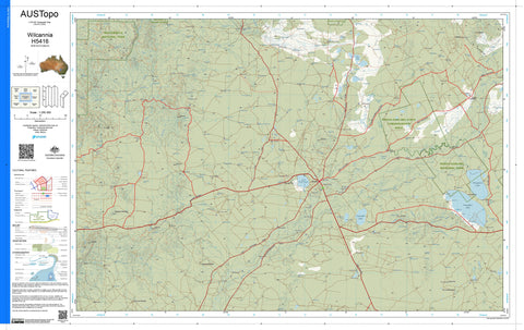 Wilcannia H5416 AUSTopo 1:250,000 Map