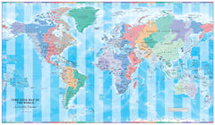 World Time Zone Wall Map 1022 x 595mm