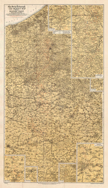 World War I War Graves of the Western Front Wall Map