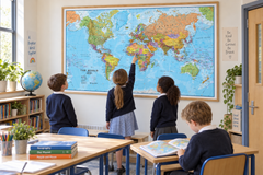 World 1:20 million 2000 x 1200mm Wall Map with FREE Map Dots 2026