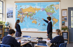 World Hema Mega (Pacific) 2320 x 1511mm Wall Map with FREE Map Dots