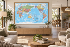World Hema Political (Pacific) Classic 1550 x 970mm Supermap Wall Map