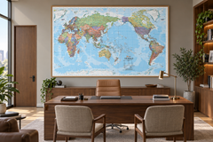 World Hema Political (Pacific) Classic 2320 x 1460mm Mega Map Canvas Wall Map