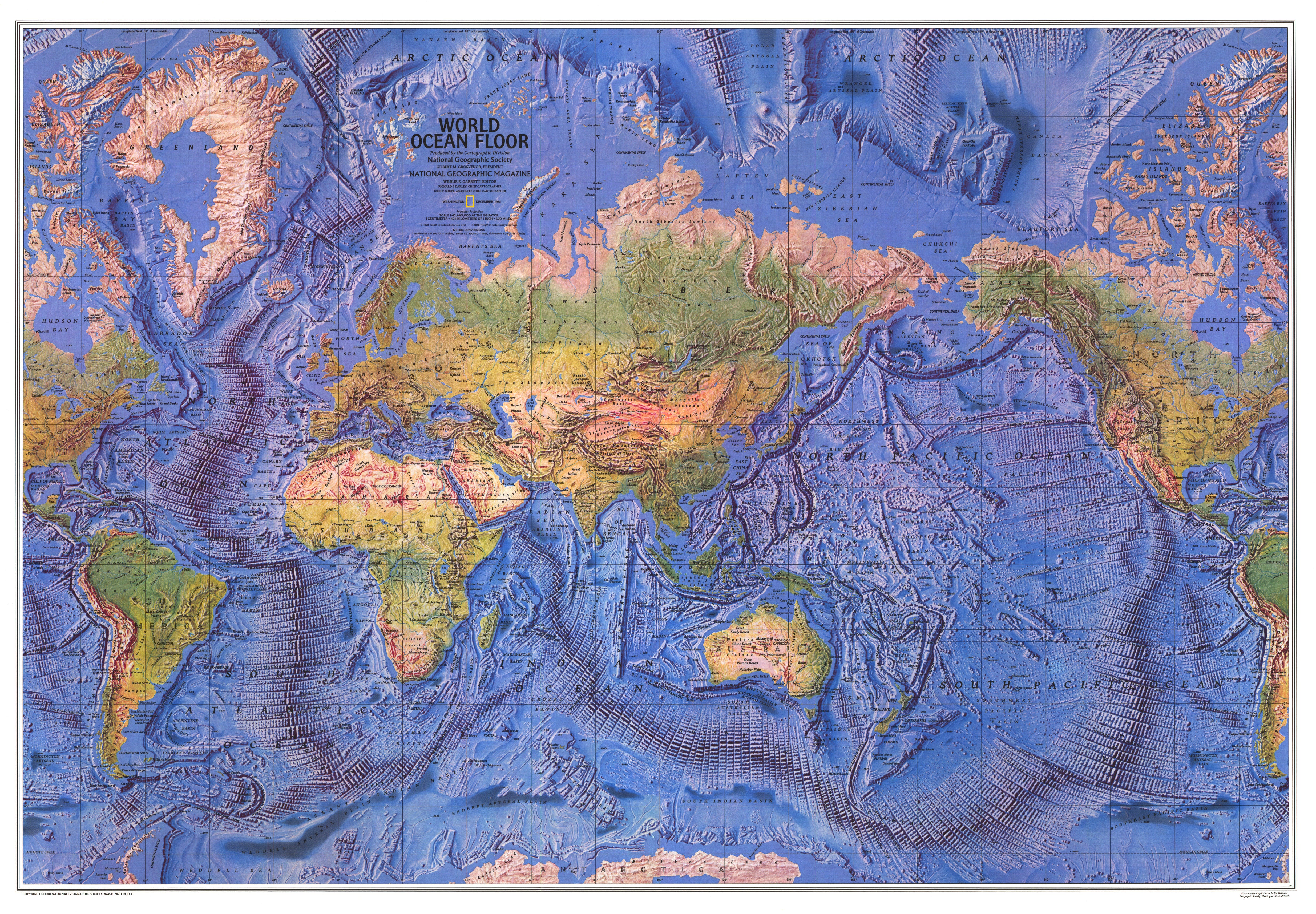 Ocean Floor Pacific Ocean Depth Map