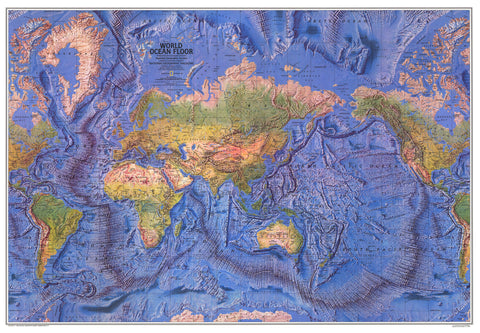 World Ocean Floor Wall Map 1981 by National Geographic