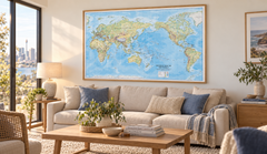 World Physical Supermap 1440 x 840mm (Pacific Centred) Cosmographics 2026