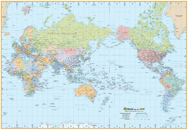 World Political 160 Mega UBD 2000 x 1405mm Laminated Wall Map