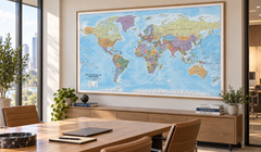 World Political Mega Map 2200 x 1270mm (Africa Centred) Cosmographics 2026