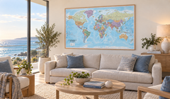 World Political Supermap 1440 x 840mm (Africa Centred) Cosmographics 2026