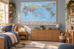 World Political Supermap with Flags 1440 x 960mm (Pacific Centred) Cosmographics 2026