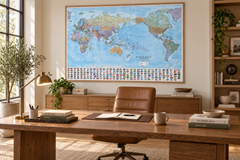 World Political Supermap with Flags 1440 x 960mm (Pacific Centred) Cosmographics 2026