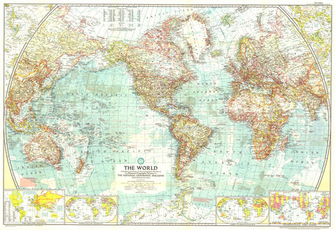 World Wall Map 1957 by National Geographic