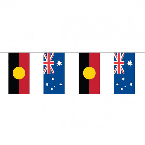 Australian & Aboriginal Flag Bunting 10 meter - Paper