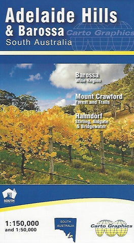 Adelaide Hills & Barossa Carto Graphics Map