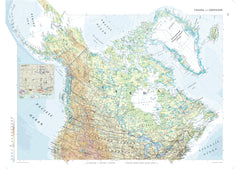 Canada and Greenland Collins 834 x 609mm Wall Map
