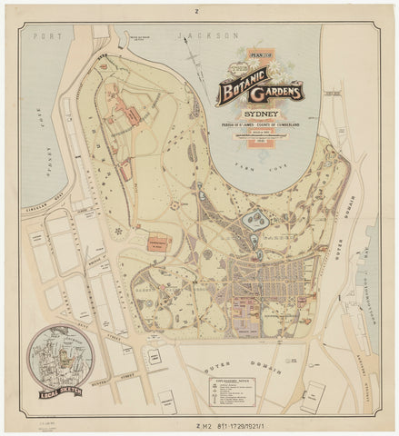 Botanic Gardens Sydney Map 1921