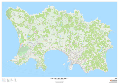 Jersey - Channel Islands Wall Map 841 x 1189mm