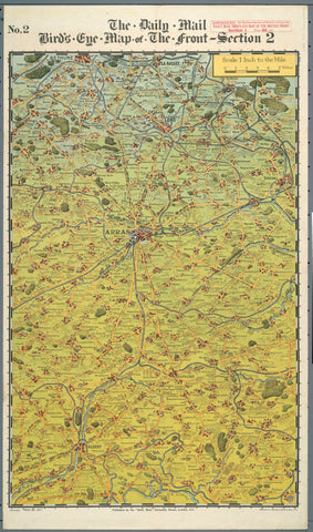 Dail Mail Bird's Eye View of the British Front 1918 No 2 South