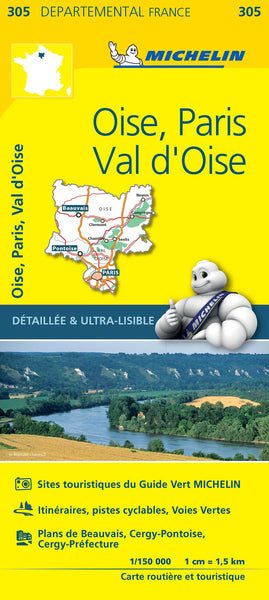 France Oise, Paris,Val d'Oise Michelin Map 305