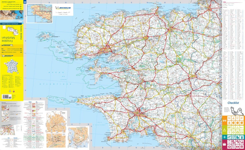 France Finistère & Morbihan, Brittany Michelin Map 308 - Shop Mapworld