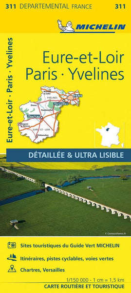 France Eure-et-Loire,Paris,Yveline Michelin Map 311