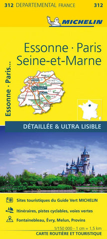 France Essonne / Paris / Seine-et-Marne Michelin Map 312