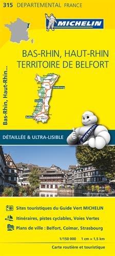 France Bas-Rhin,Haut-Rhin,Territoire de Belfort Michelin Map 315