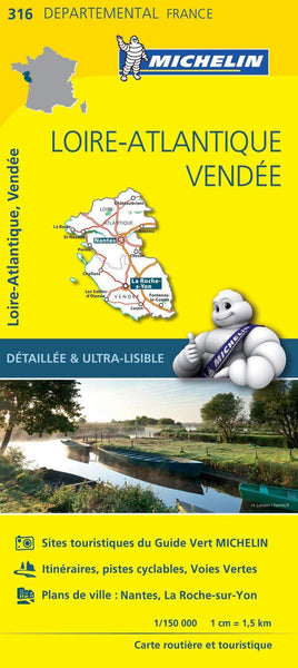 France Loire-Atlantique, Vendee Michelin Map 316