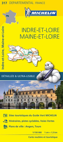 France Indre-et-Loire / Maine-et-Loire Michelin Map 317